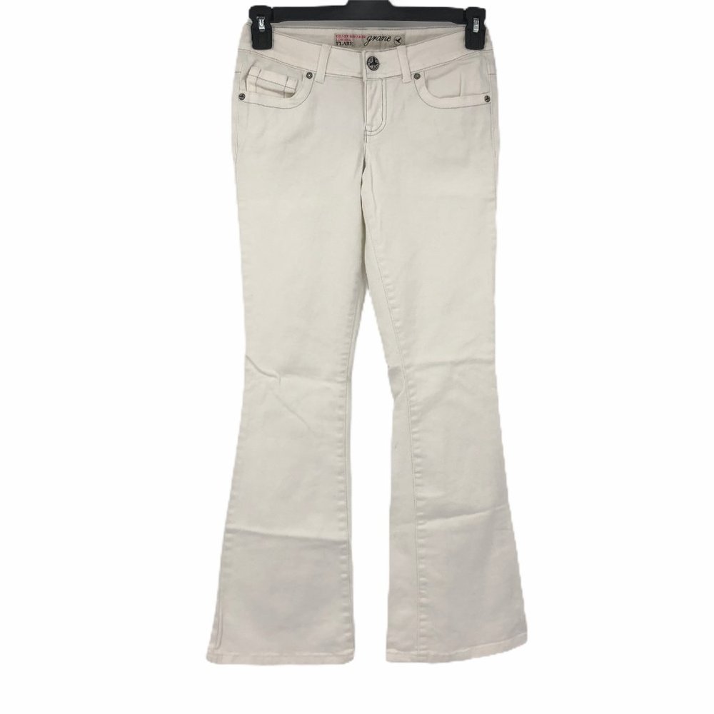 Grane Womens Low Rise Heart Breaker Flare Jeans